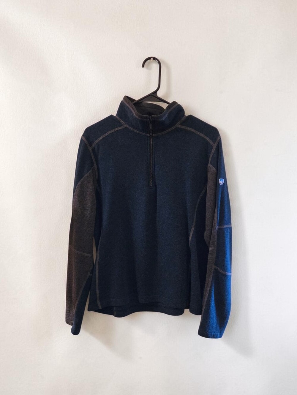 Kuhl Men's Half-Zip Pullover Sweater - Navy/Charcoal Size Medium